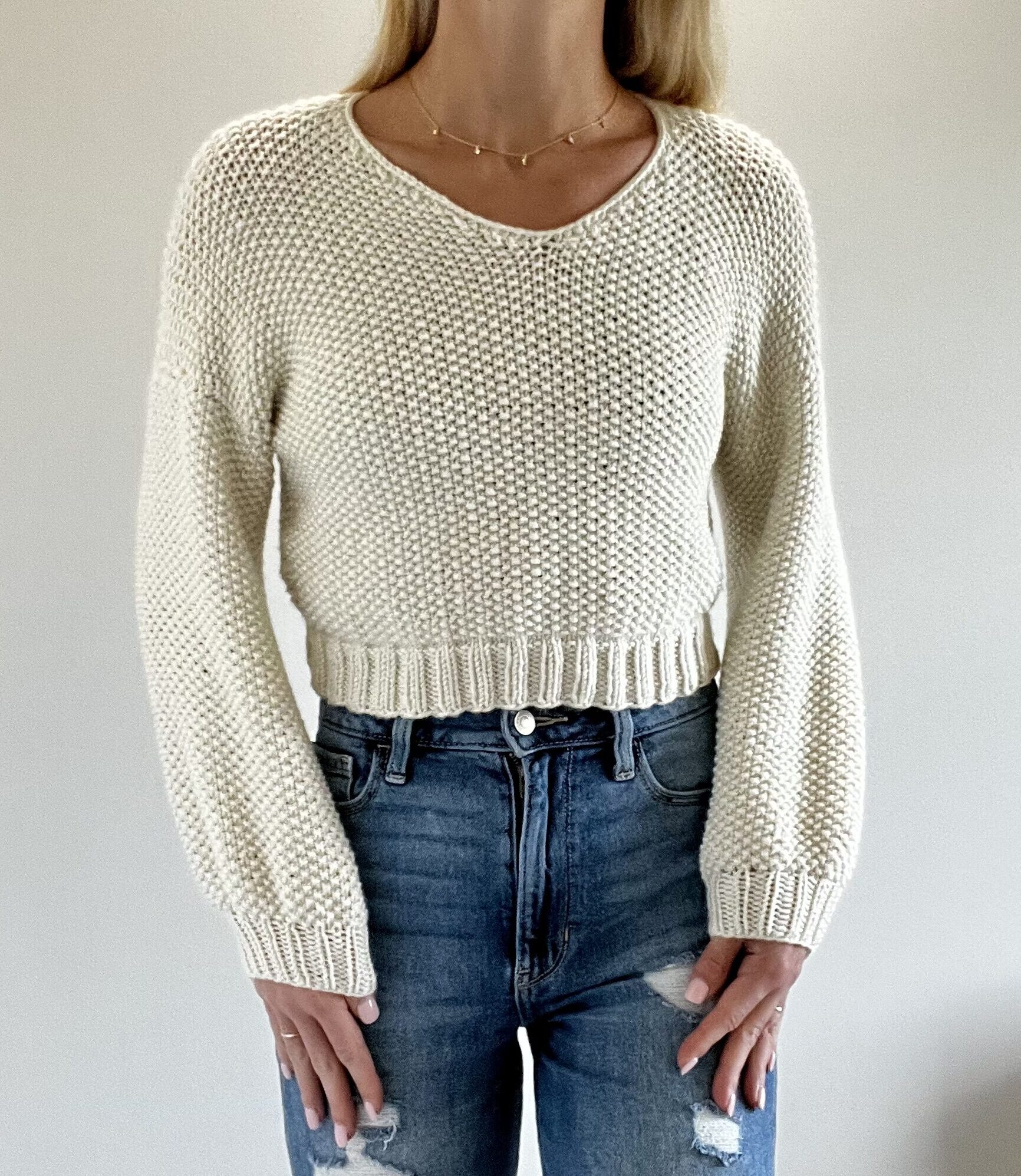 Cropped Sweater Knitting Pattern
